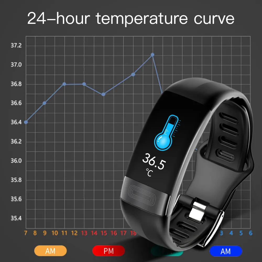 P11 Plus PPG+ECG Fitness Activity Tracker With ECG HRV Blood Pressure CE Rohs Smartwatch / Smart Bracelet / Smart Band ECG