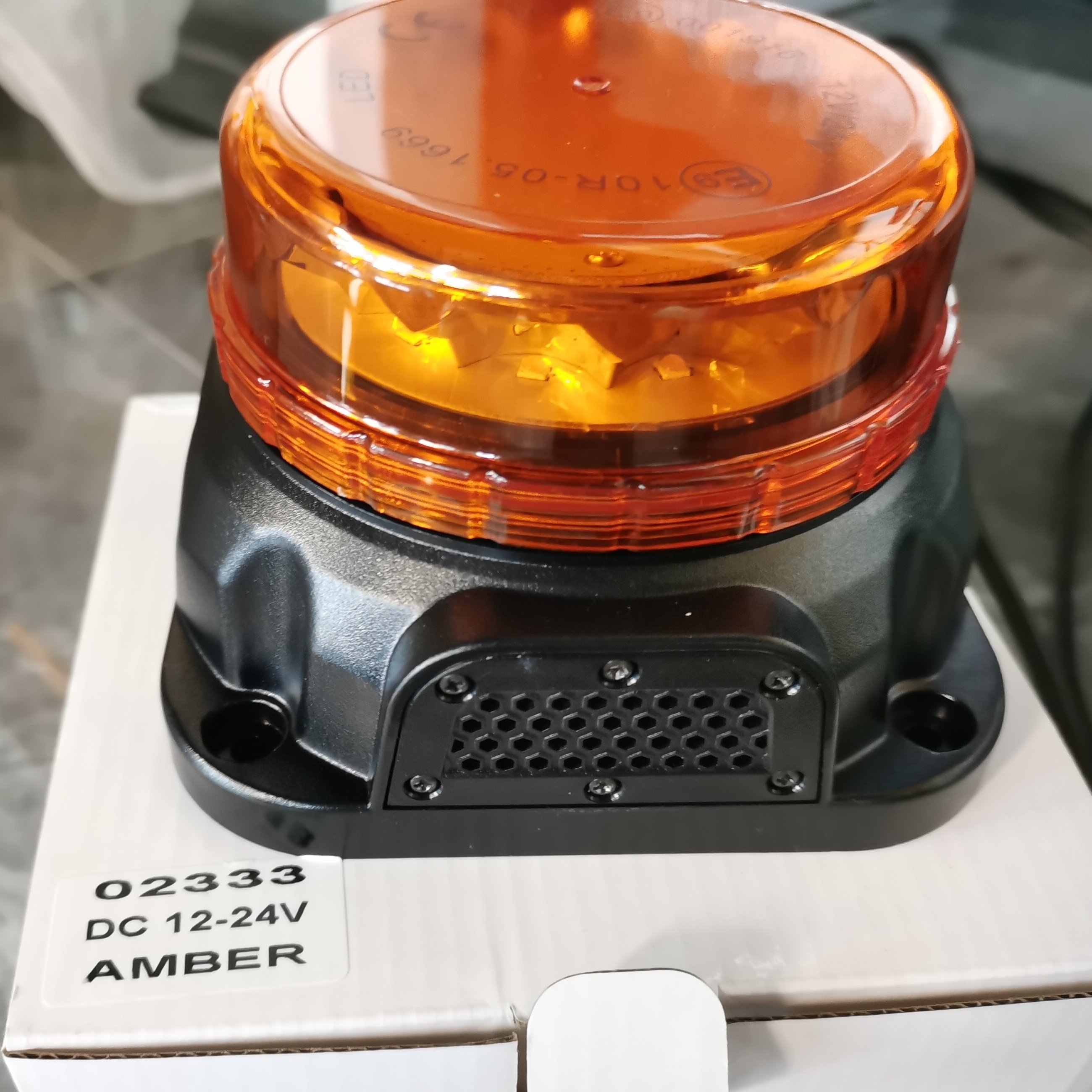 2022 New IP65 Amber 24V Forklift Backup Alarm Trucks 107dB Truck Reverse Horn Warning Rotating Strobe LED Mining Beacon Light