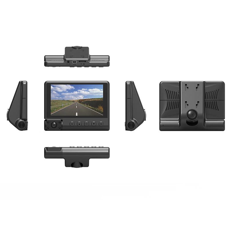 3 in 1 Car DVR Radar Detector 4 Inch Screen 1080P ResolutionBuilt-in G-sensor 170 Degree Over Speed Alarm Flow Radar Dash Cam