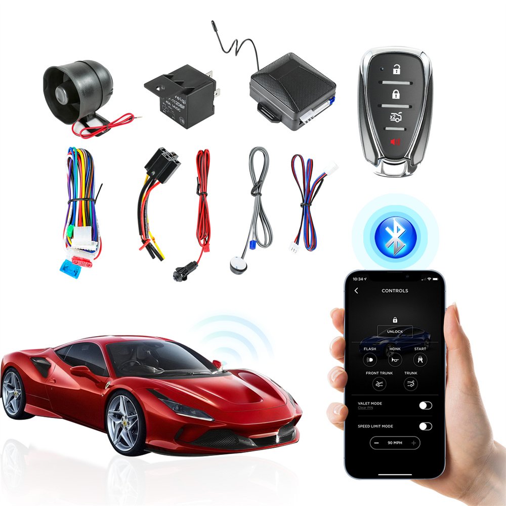 Universal Car Alarm System Anti-Hijacking Car Security Alarm Car Alarm With Smart Phone Pke Keyless Go System