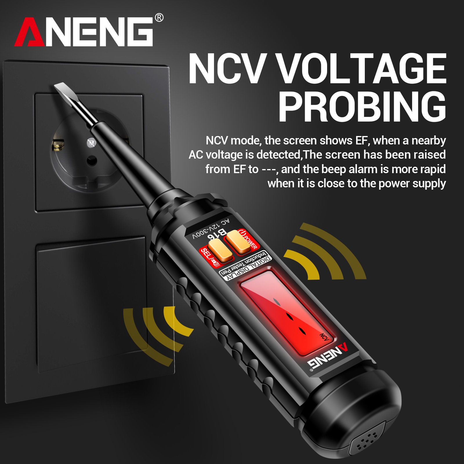 ANENG B16 Tester Pen Non-Contact 12V-300V Voltage Detector Test Meter Light Bulb Car Diagnostic Breakpoint Finder Voltmeter Tool