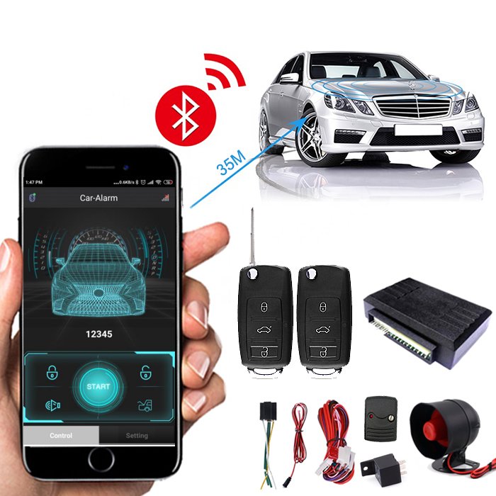 Auto Electronics Bule Tooth Car Alarm Remote Control 433mhz Keyless Entry Lock/unlock Trunk Release Wholesale Car Alarm System