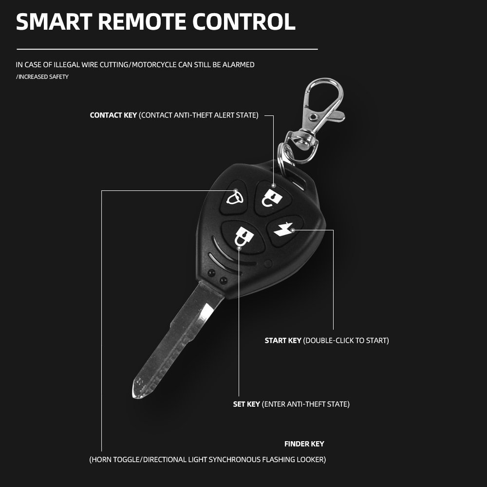 Cut Wise Anti Theft Protection One Click 12V Remote Control Motorcycle Security Alarma Para Moto Car Alarm System