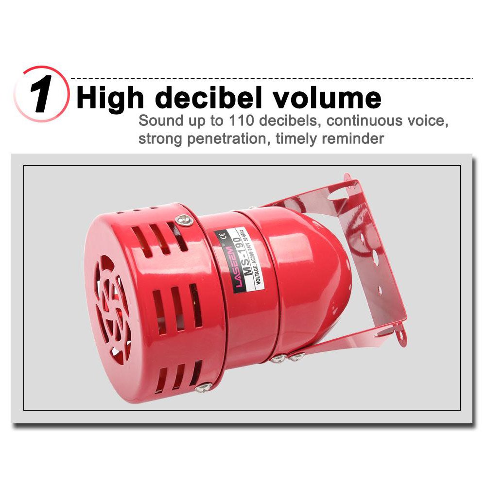 Air Raid Siren Horn Car Truck Motor Driven Alarm Red Siren Alarm