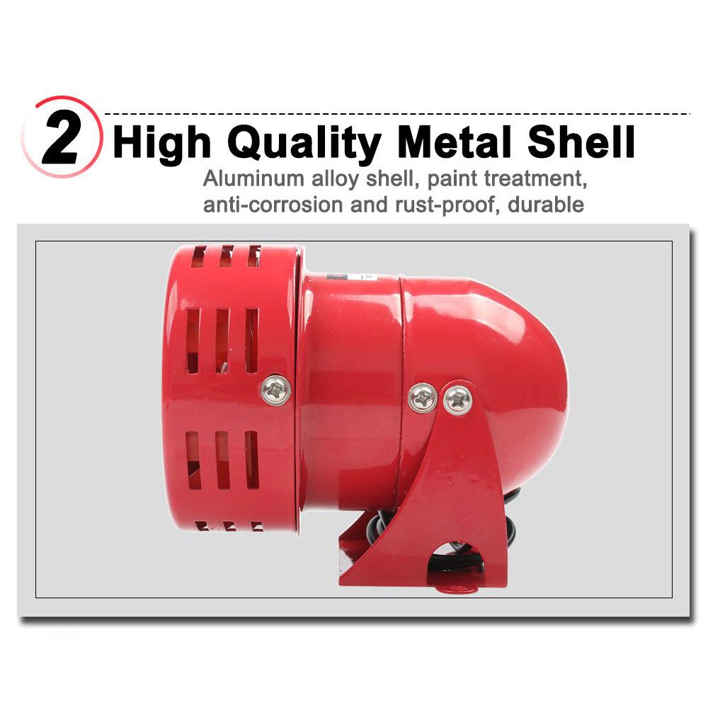 Air Raid Siren Horn Car Truck Motor Driven Alarm Red Siren Alarm