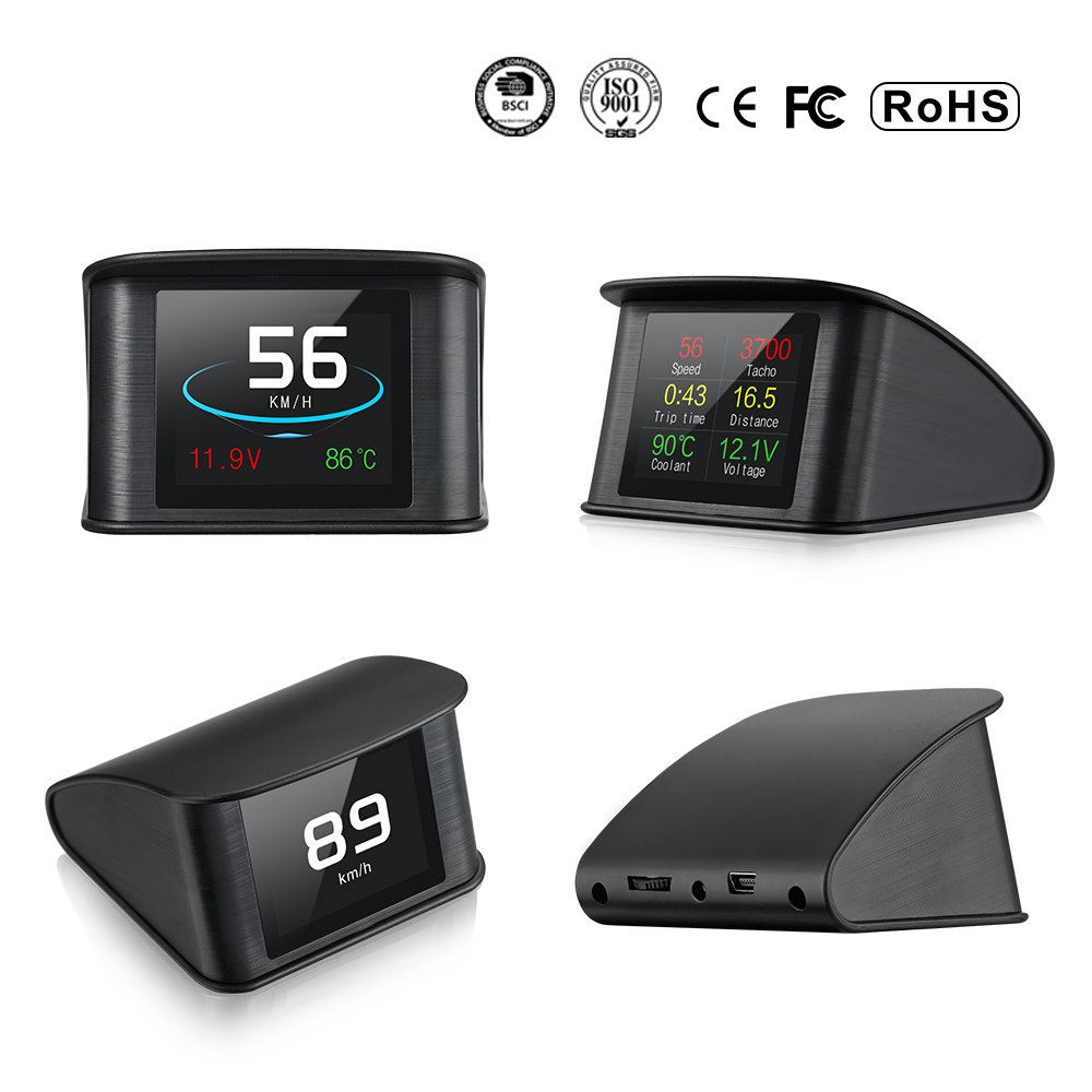 Universal HUD P10 OBD2 Smart Digital Meter Head up Display Overspeed Alarm Engine Fault Code Car Navigator for Car Safely