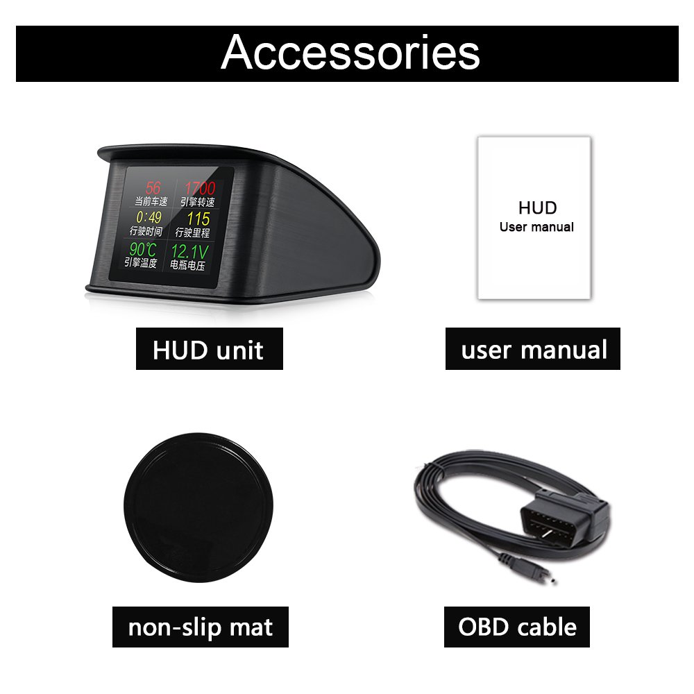 Universal HUD P10 OBD2 Smart Digital Meter Head up Display Overspeed Alarm Engine Fault Code Car Navigator for Car Safely
