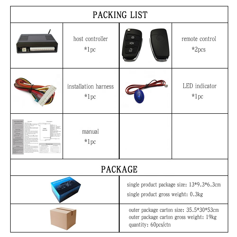 Carqseng Smart Phone App Remote Keyless Entry Car Alarms System Flip Key with Remote Trunk Release for Toyota Honda Hyundai