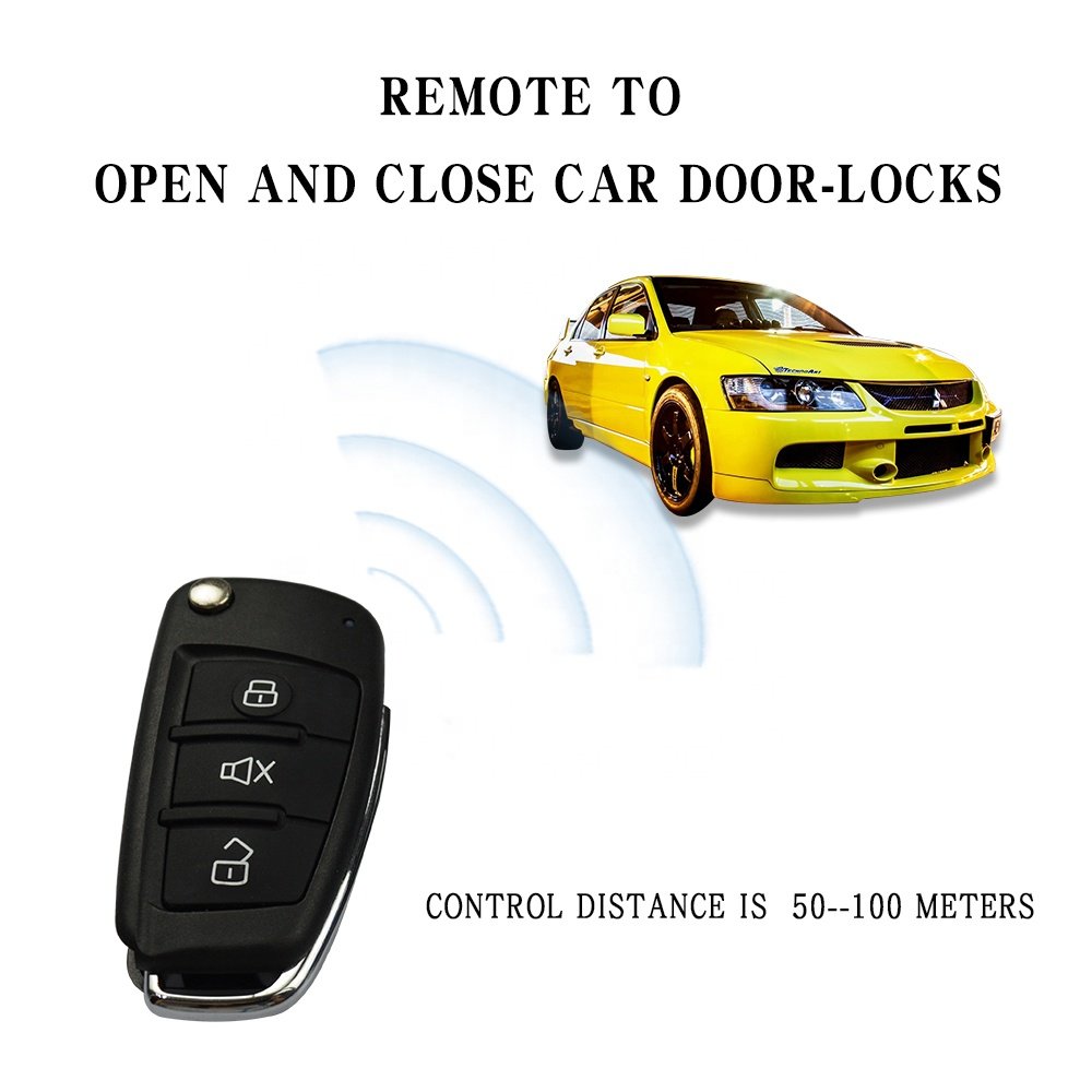 Carqseng Smart Phone App Remote Keyless Entry Car Alarms System Flip Key with Remote Trunk Release for Toyota Honda Hyundai