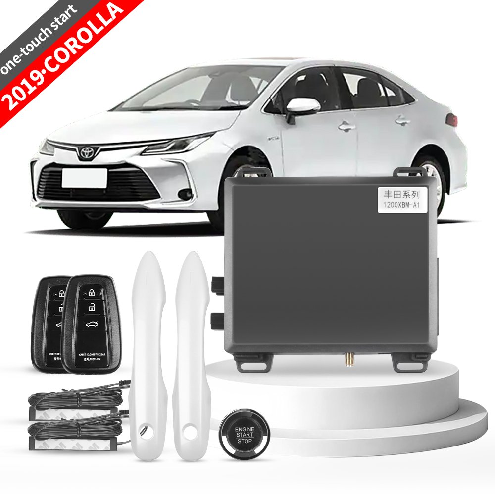 For Toyota 2019 Corolla Car Alarm With Autostart Push One Button Auto Start Stop Keyless Entry System Smart Key Phone Remote Kit