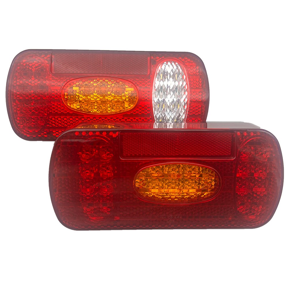 Led Rear Tail Light Kit ECE E-mark Approval Tail Light with Reflector 13pin EU Plug Wires Harness Waterproof for Trailer Towing
