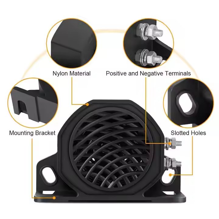 Reverse Horn Waterproof Back up Alarm BiBi 108dB Black Truck Safety DC 12-24V Back Alarm for Truck Speakers Loud Beeper for Car