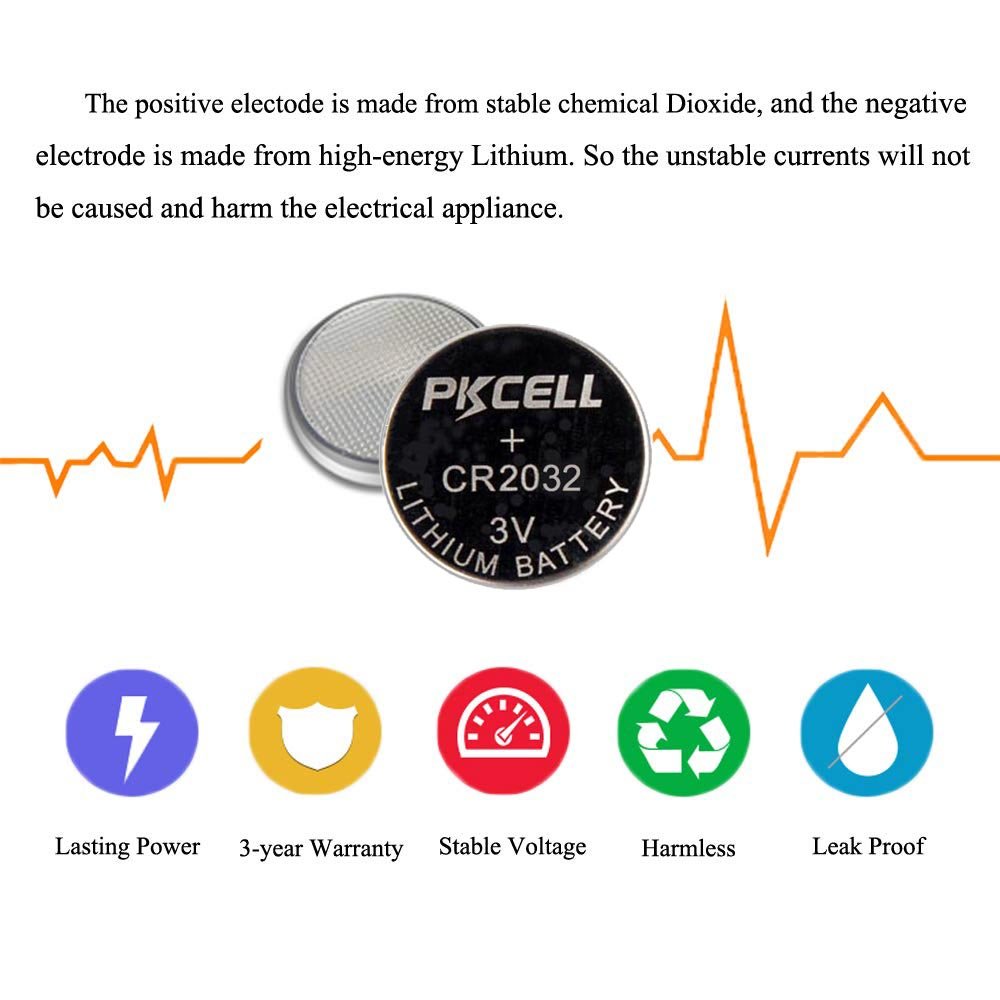 Pkcell Cr1616 Cr1225 Cr2450 Coin Cell Cases Battery 3v Cr2032 Lithium Battery With Solder Tabs