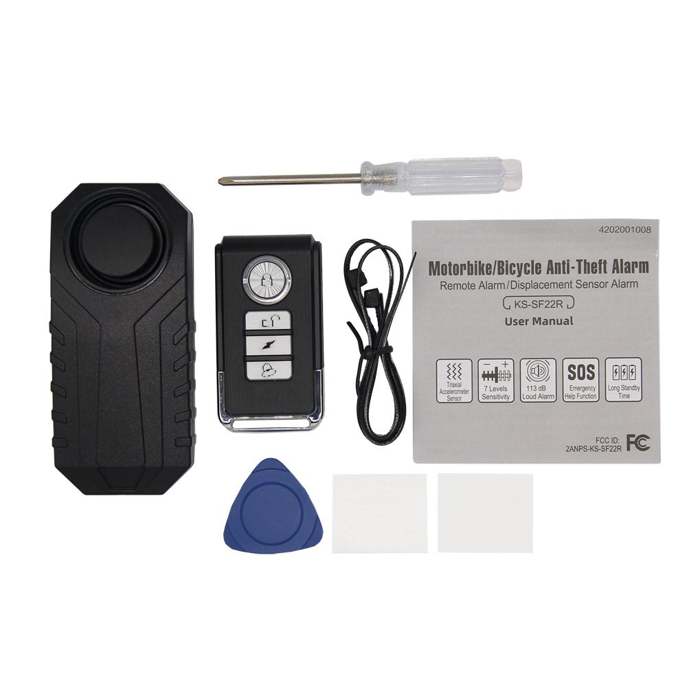 RTS 113dB Wireless Alarm Anti-Theft Vibration Motorcycle Bicycle Waterproof Security Sensors Bike Alarm with Remote