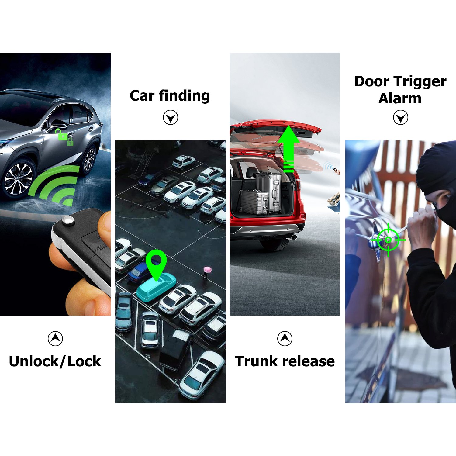 Universal Two Way Car Alarm System LCD Pager Display Vehicle Security Vibration Alarm Shock Sensor Security