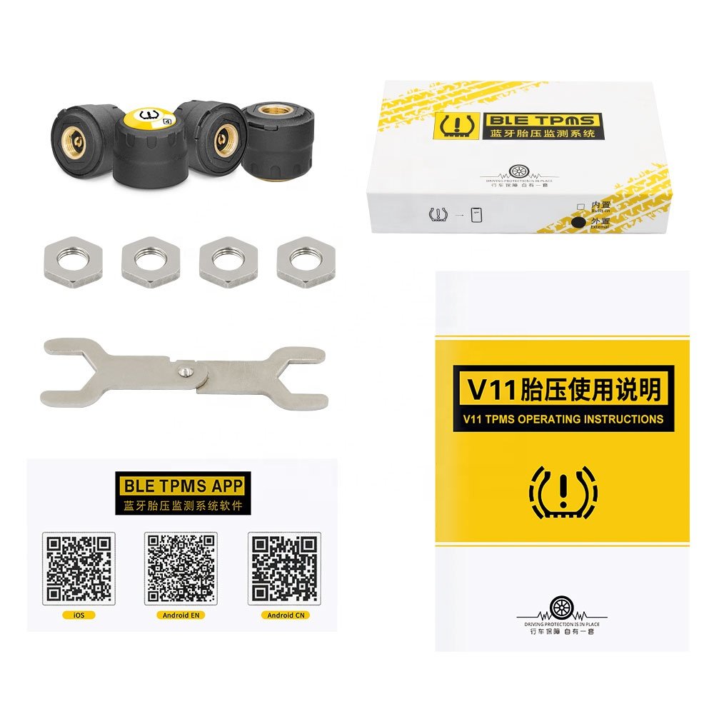 VC11wireless Connection External Sensors TPMS Car Tire Tyre Pressure M-onitoring for Android Works on Universal Cars