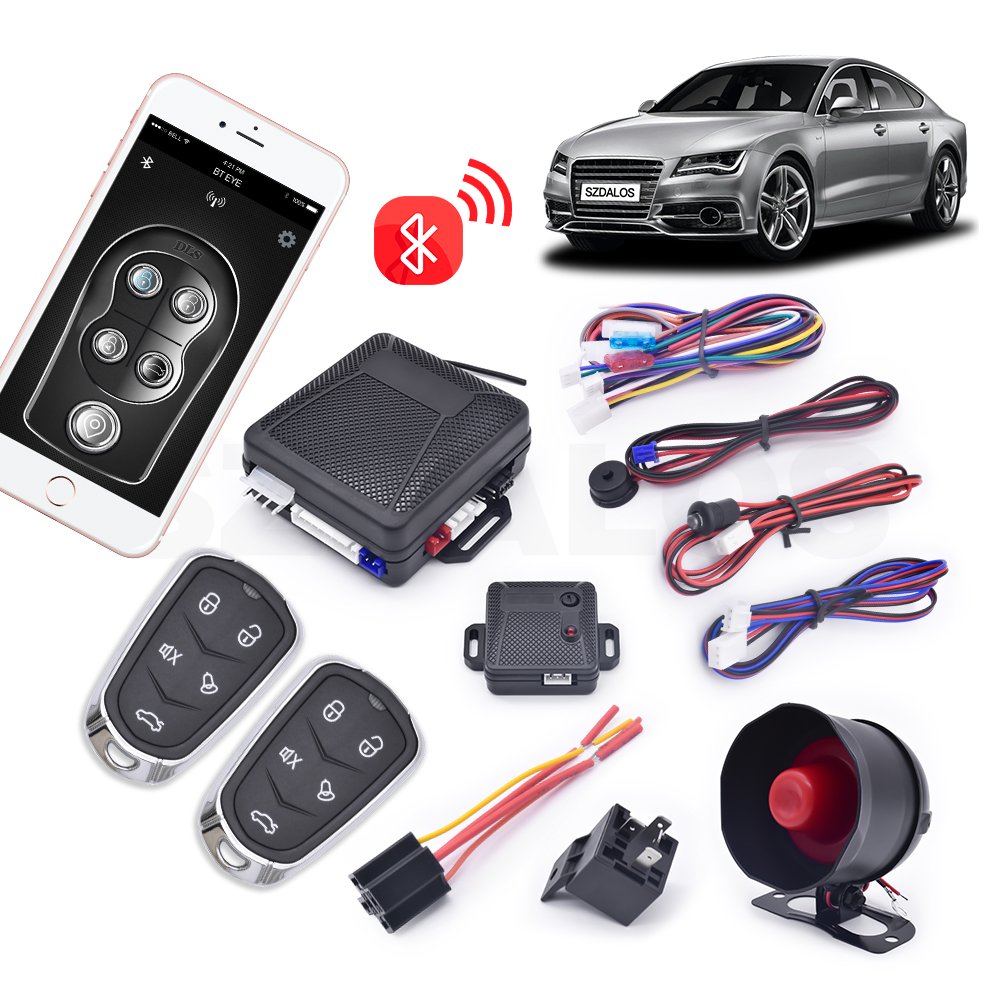BT Smart Phone Control Keyless Entry Push Button Start Stop Remote Engine Starter App Control Car Alarm System Remote Start