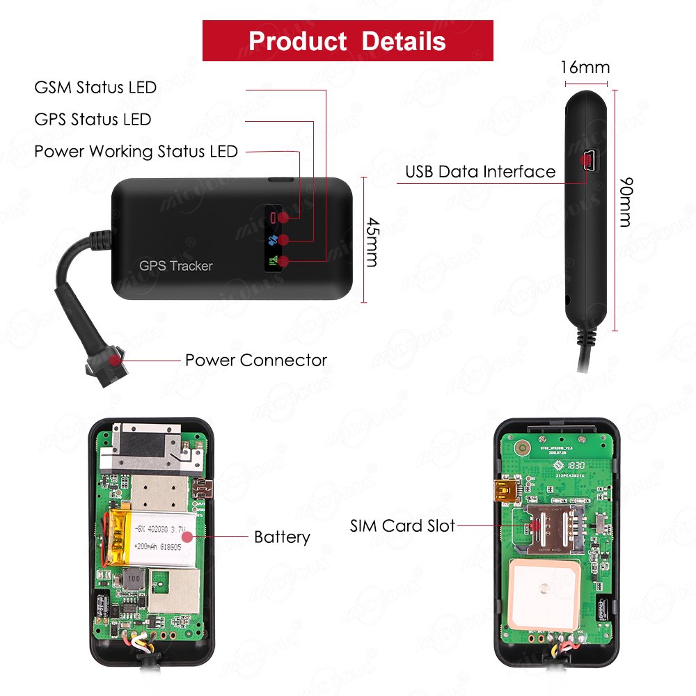 MiCODUS MV110 Fleet Management Car Alarm Fuel Cut Off Vehicle Gps Tracker 2G Gsm Agps Gps Motorcycle Tracking Device