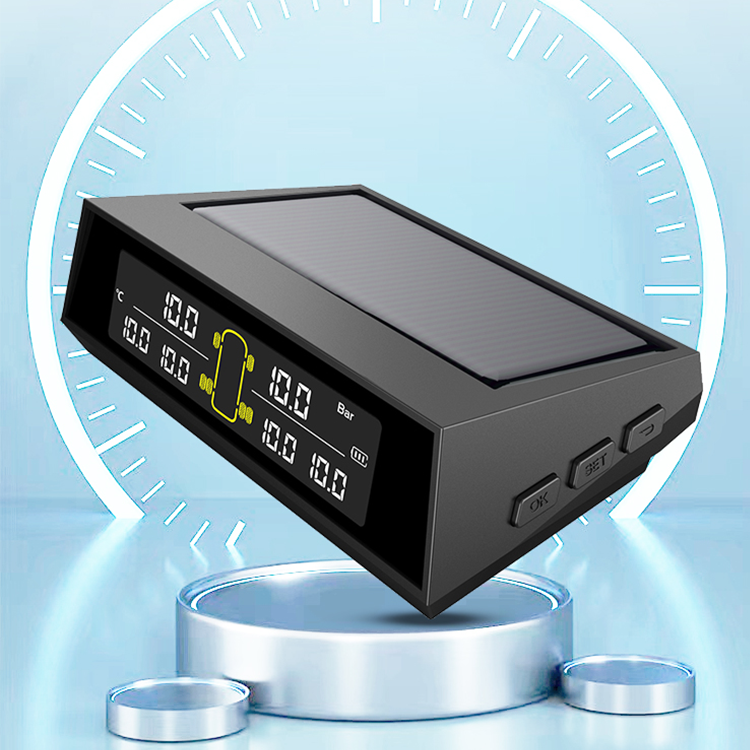 Auto Tpms Tire Pressure Monitoring System Solar Charging Hd Digital Lcd Display Car Alarms Wireless External Sensors Tpms