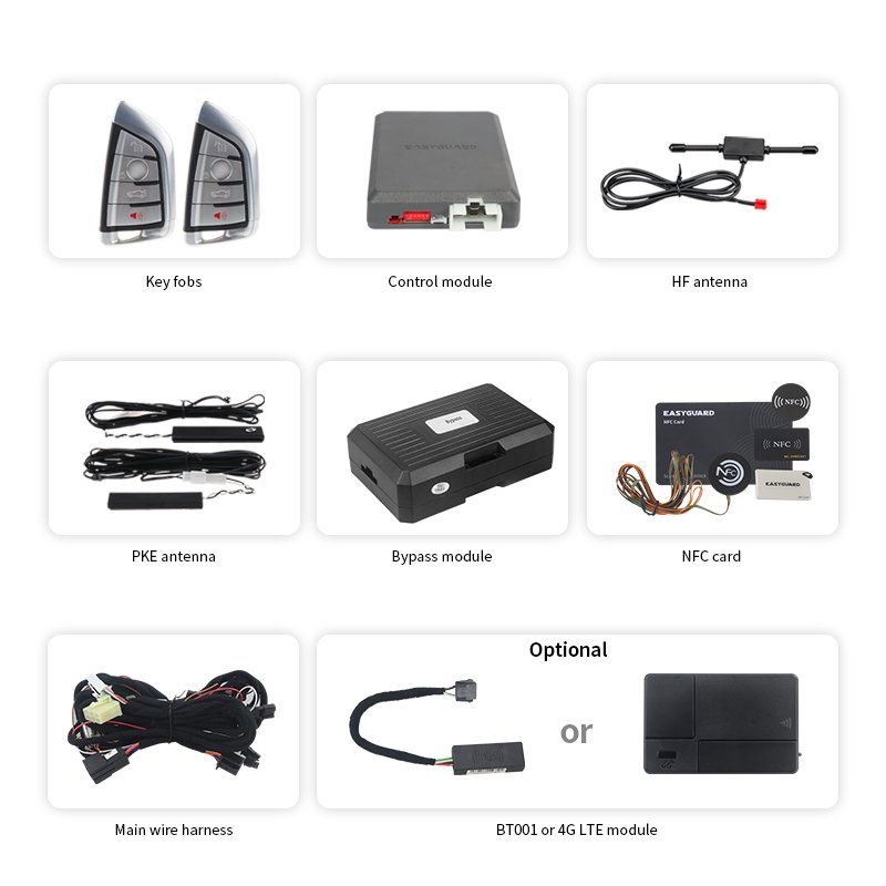 ESAYGUARD CAN BUS Keyless Entry System Car Kit for BMW E71,E72 X6 Series 2008 to 2015 Plug and Play Remote Starter Alarm