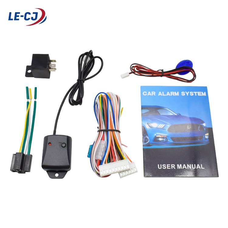 LE-CJ Engine Keyless Entry PKE Car Alarm System Shock Warning Start Stop Remote Starter Push Start Button