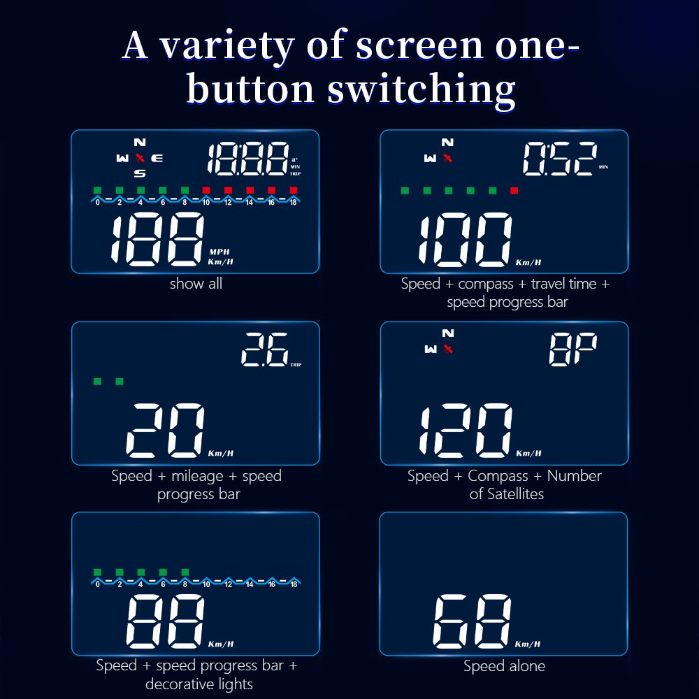 Car Head up Display M19 OEM Gps Digital Turbo boost Oil Pressure Temperature Gauge for Car Multifunction Auto Meter