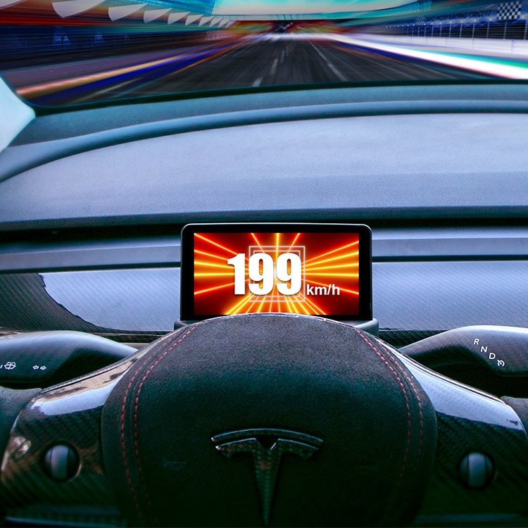 Creease 4.6 Inch High Definition Hud Head up Turn Signal Display Ultra Mini Screen Display for Tesla Model 3 Model Y