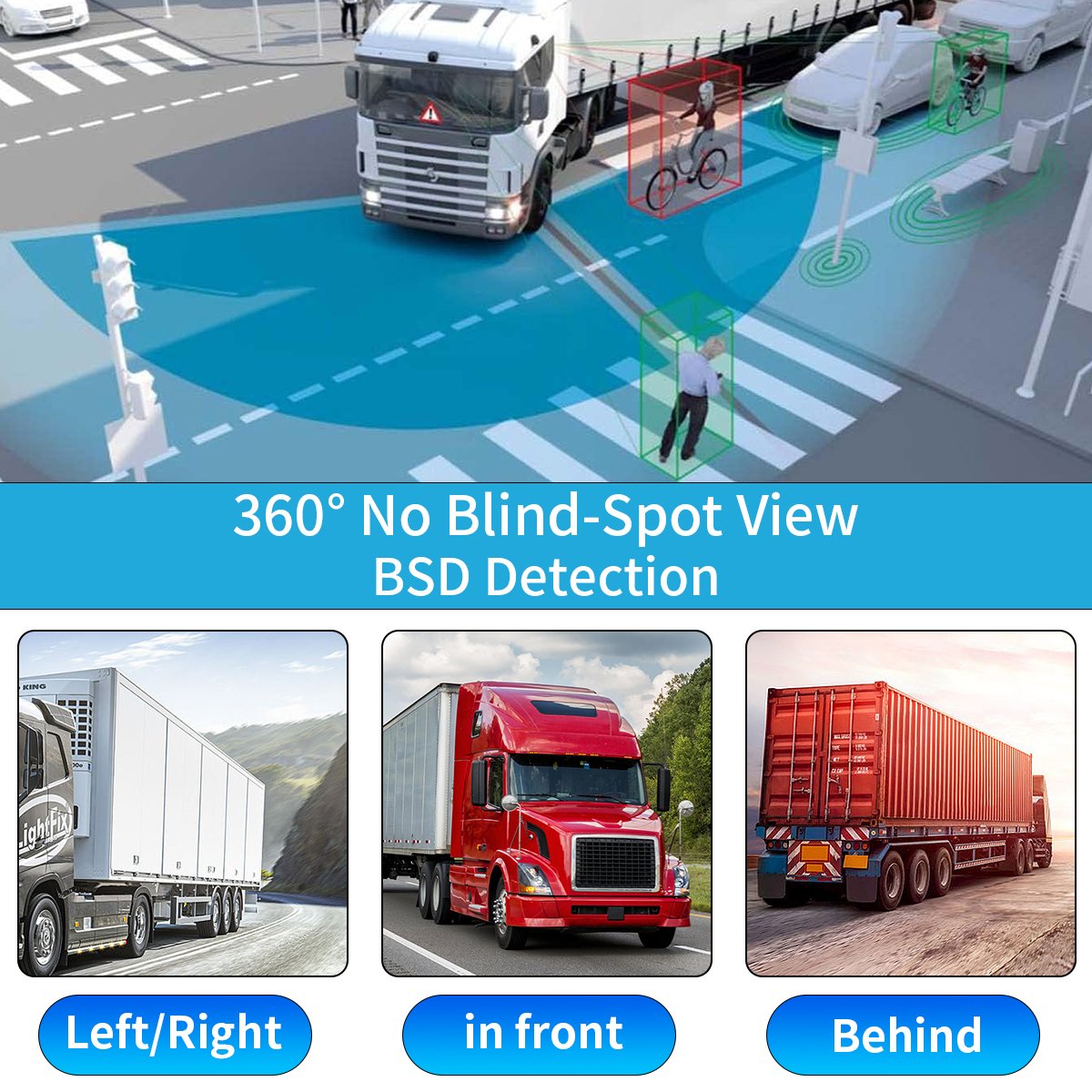 10 Inch Touch Screen 4CH Smart BSD Alarm Truck Bus Car DVR Video Recorder Monitor with 4 PCS AHD 1080P IR Night Vision Cameras