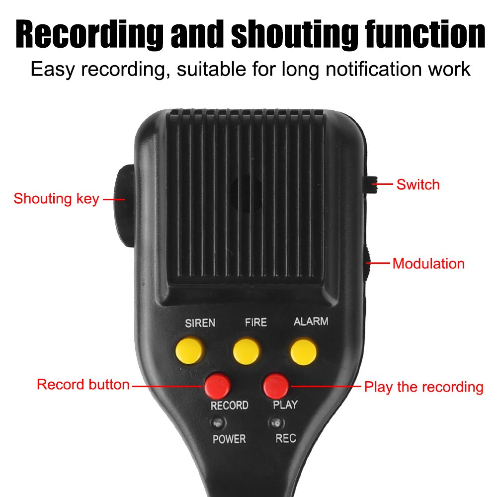 Car Warning Alarm Megaphone Car Horn 12V 100W Multi-tone & Claxon Horn Police Siren Air Horn Speaker for Truck Car Automobile