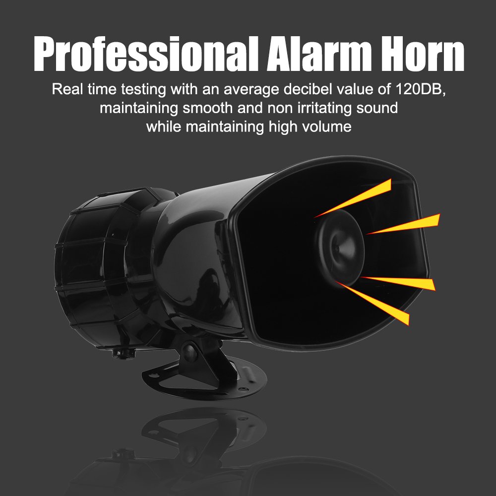 Car Warning Alarm Megaphone Car Horn 12V 100W Multi-tone & Claxon Horn Police Siren Air Horn Speaker for Truck Car Automobile