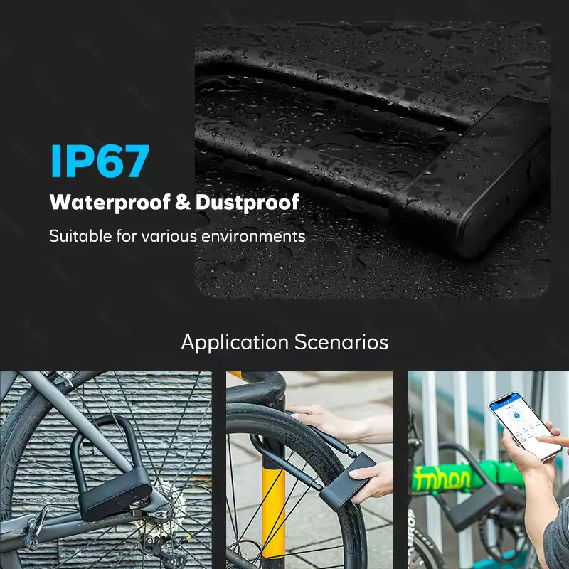 TTlock Fingerprint Bicycle Electronic Smart Anti-theft Security Portable Smart Door Lock Anti-pry Smart U Lock
