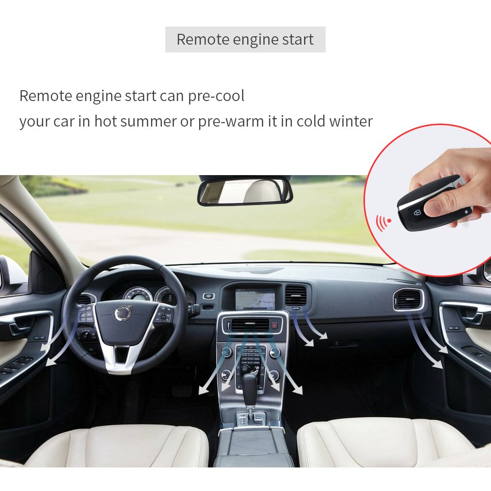 EASYGUARD EC002-HY-NS Push Start Button Smart Key PKE Keyless Entry Remote Start Touch Password Keypad Shock Warning