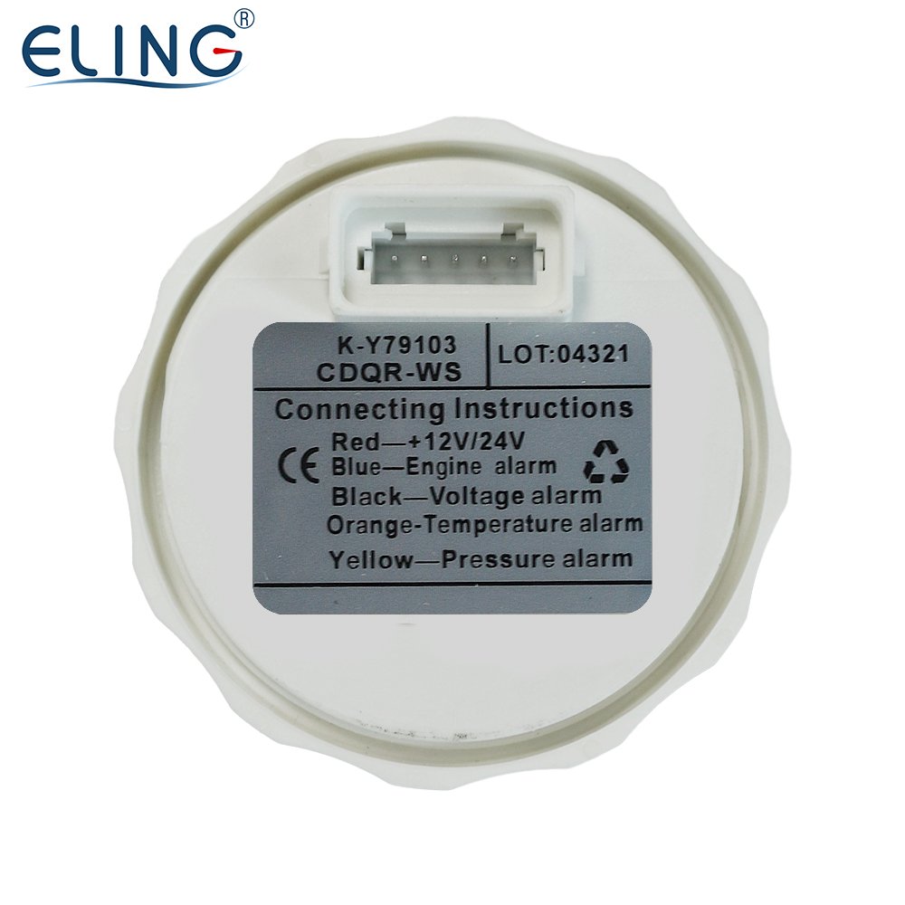 KUS 52mm 4LED Alarm Gauge Display With Oil Pressure Water Temperature Engine Meter Volt 12V 24V Universal for Car Boat Truck