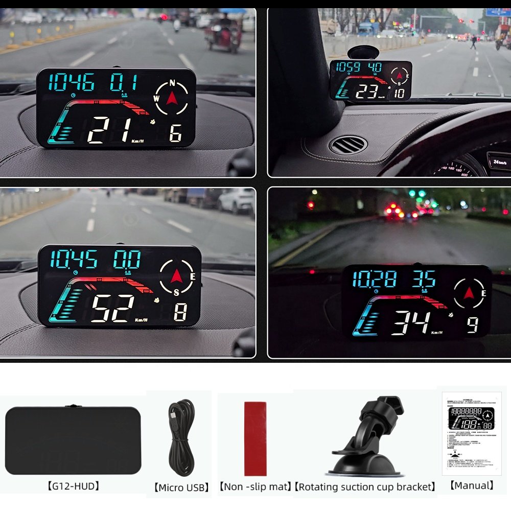 HUD 5.5 Large Universal Car G12 HUD Multi Functions Speed Meter Auto Electronics Gps Hud Head up Displays