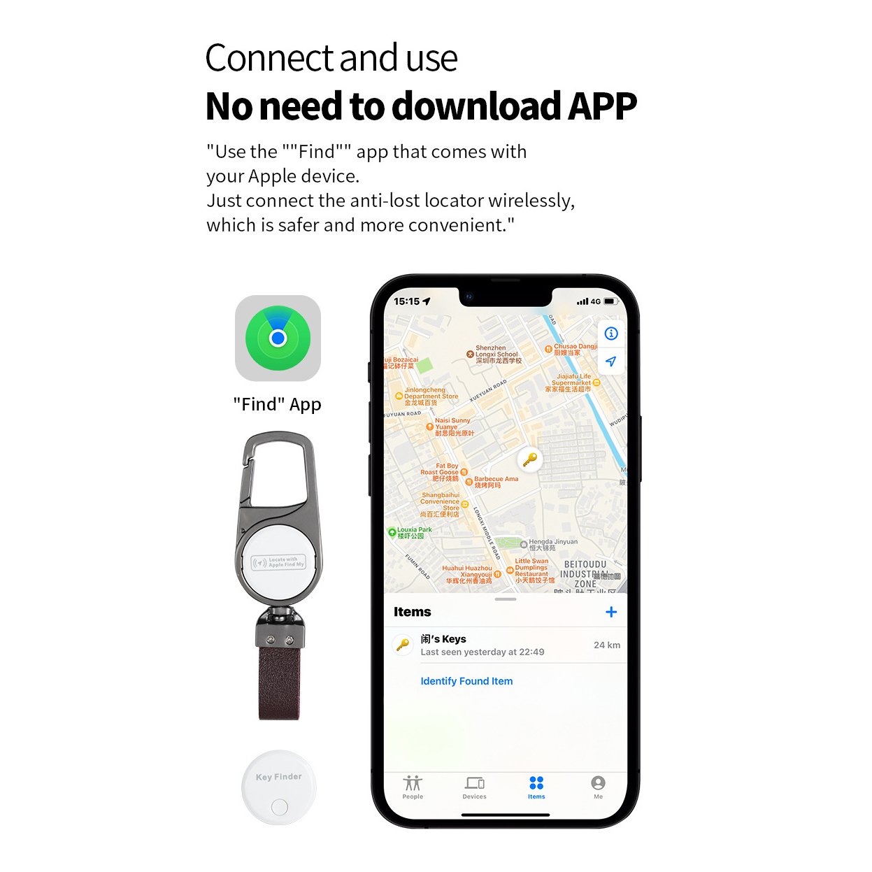 2024 Find My App Smart GPS Key Chain Waterproof Wireless Air Tag Tracker Bag Luggage Car Alarm Function Auto Electronics Product