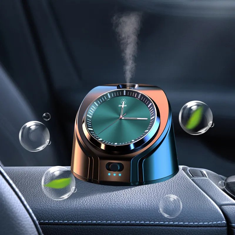 Wholesale Luxury Smart Automatically Rechargeable Wireless Car Clock Essential Oil Diffuser