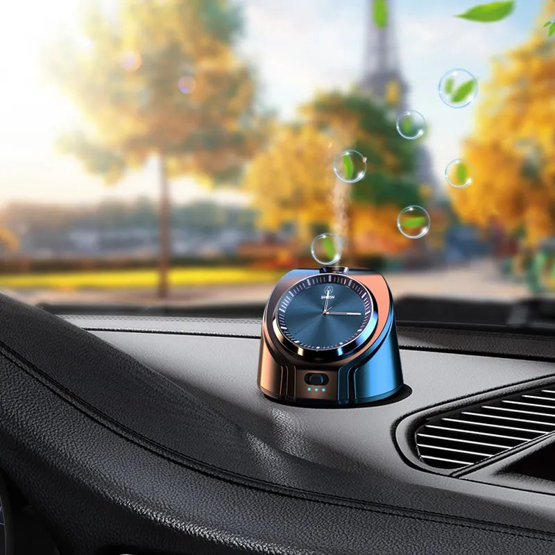 Wholesale Luxury Smart Automatically Rechargeable Wireless Car Clock Essential Oil Diffuser
