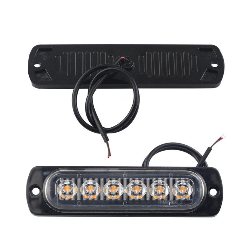 12V 24V 6SMD LED Strobe Warning Light Strobe Grille Flashing Light Bar Car Beacon Lamp Amber Yellow White Traffic Light