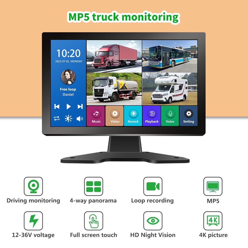 Adas BSD 6 RV Camera Dash Cam System 4K Portable Driver Behavior Monitoring Fatigue Detection Sensor 360 Degrees Trailer Blind