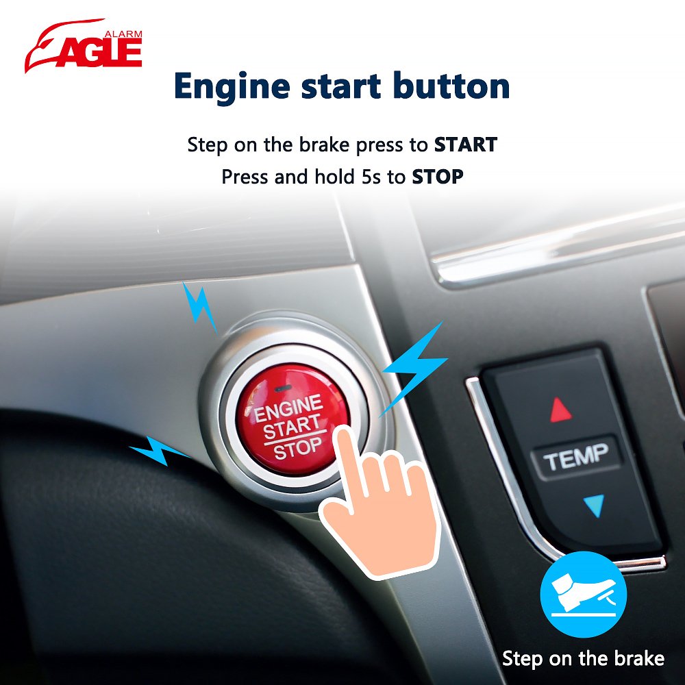 Universal Car Immobilizer One Way Remote Control Push Start Engine Start Stop Button Keyless Entry System Intelligent Car Alarm