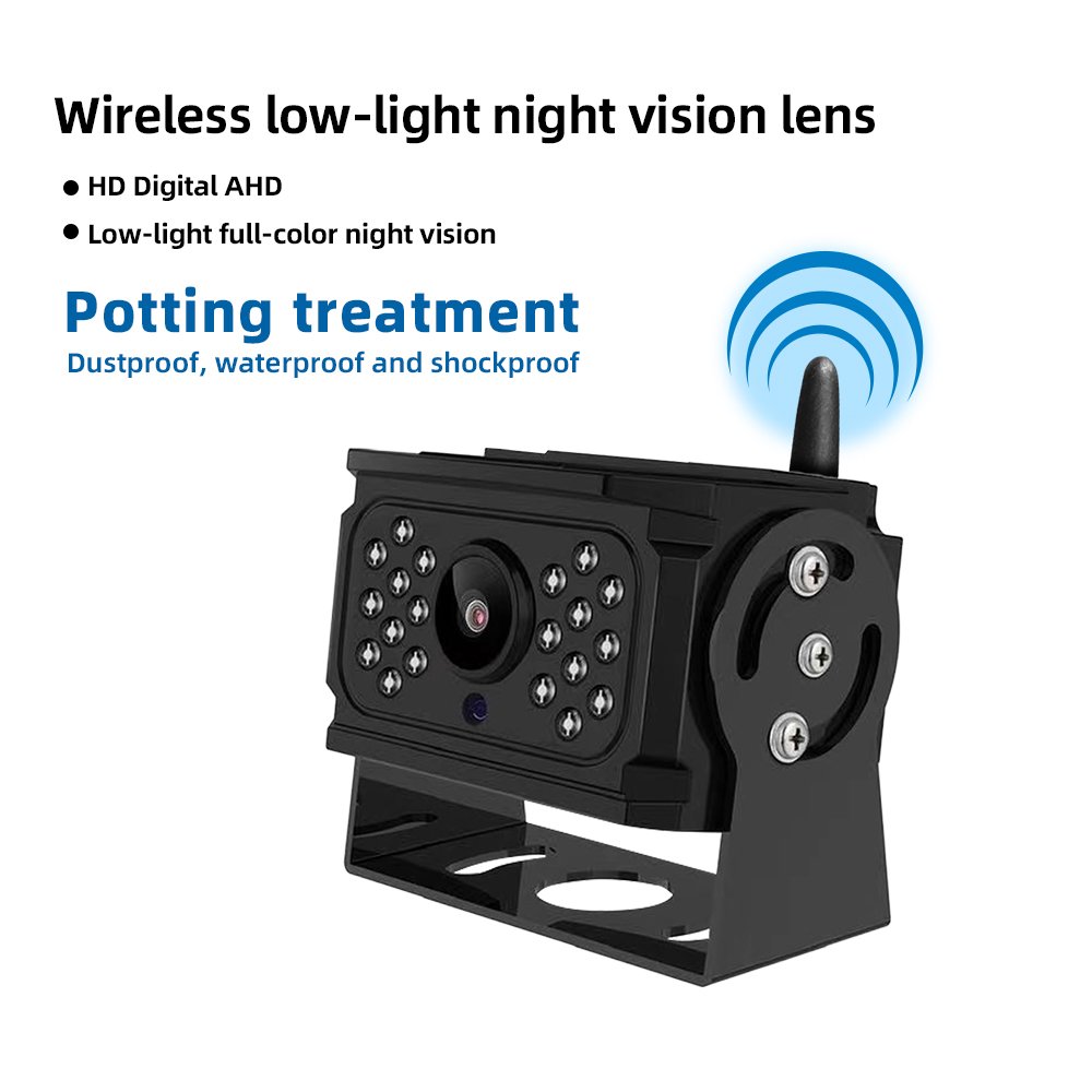 Wireless 10.1'' Blind Spot Alarm AHD Monitor Screen DVR Record IR Night Vision Reverse Backup Camera 4CH for Truck/Bus/RV/SUV