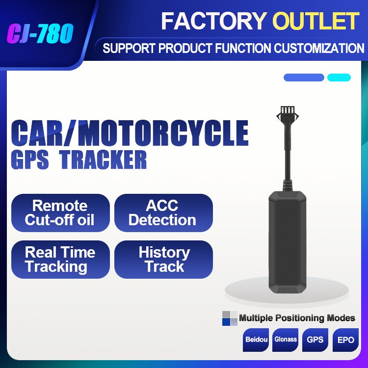 CJ780 Yuntrack 4PIN ACC Ignition Anti-theft Bike Motorcycle Car Use Overspeed Vibration Alert Vehicle Tracking Gps Cut Power
