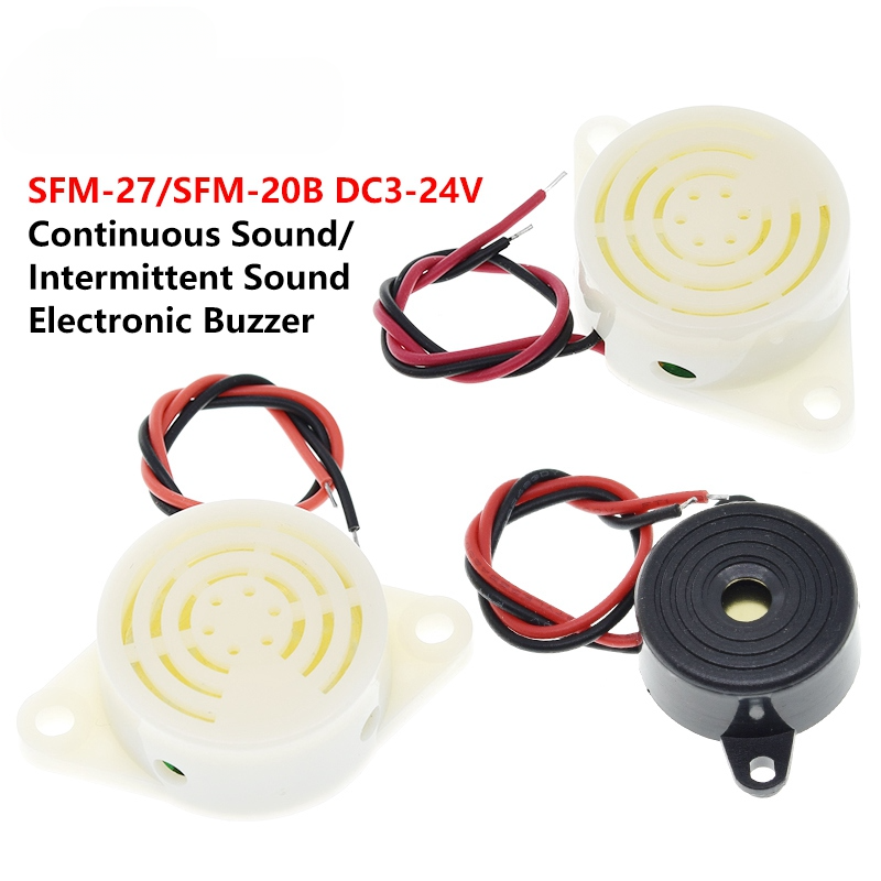 95DB Alarm High-decibel DC 3-24V 12V Electronic Buzzer Beep Alarm Intermittent Continuous Beep for Arduino Car Van SFM-27