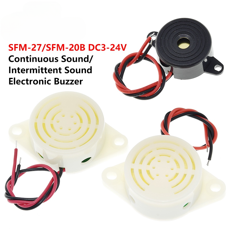95DB Alarm High-decibel DC 3-24V 12V Electronic Buzzer Beep Alarm Intermittent Continuous Beep for Arduino Car Van SFM-27