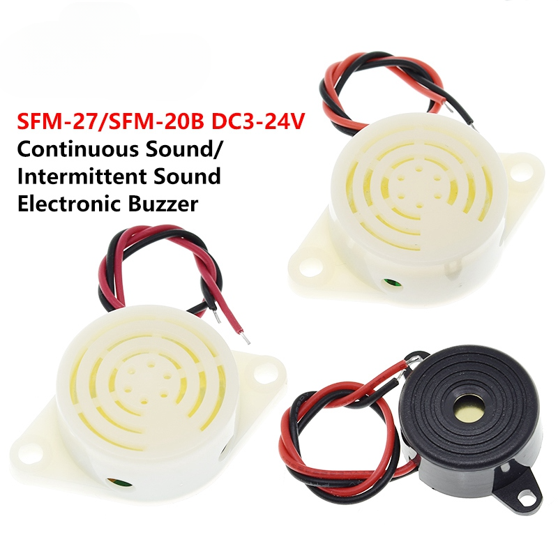 95DB Alarm High-decibel DC 3-24V 12V Electronic Buzzer Beep Alarm Intermittent Continuous Beep for Arduino Car Van SFM-27