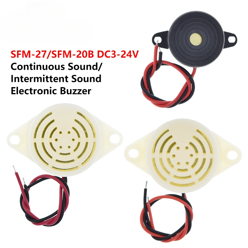 95DB Alarm High-decibel DC 3-24V 12V Electronic Buzzer Beep Alarm Intermittent Continuous Beep for Arduino Car Van SFM-27