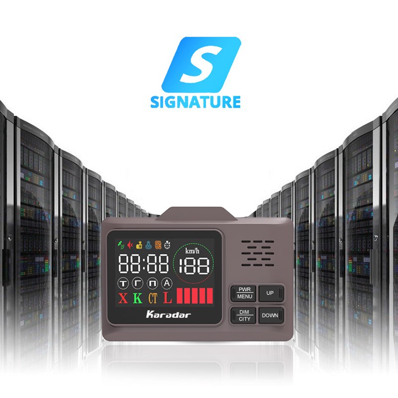 Signature Car GPS Antiradar Detector 360 Degree Detection Karadar Pro980 LED Screen Anti Rader Detector Russia Market 720p