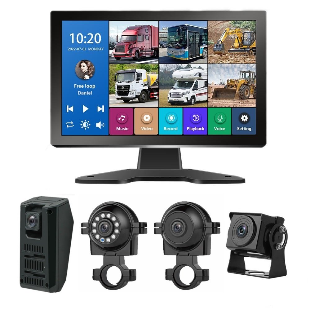 4K Full HD 4-Track Dash Cam Security Camera System for Cars & Trucks Blind Spot Detection & Warning ROHS Certified