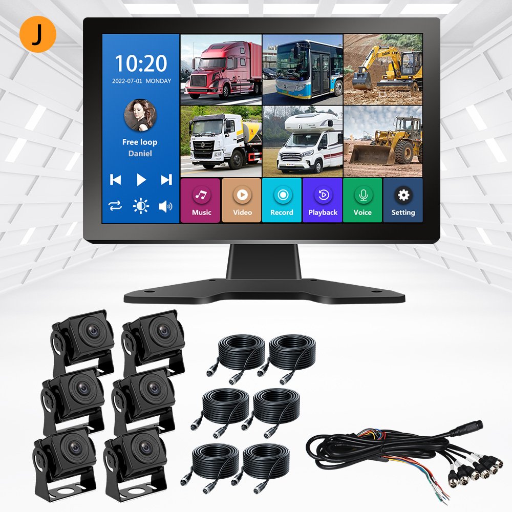 4K Full HD 4-Track Dash Cam Security Camera System for Cars & Trucks Blind Spot Detection & Warning ROHS Certified