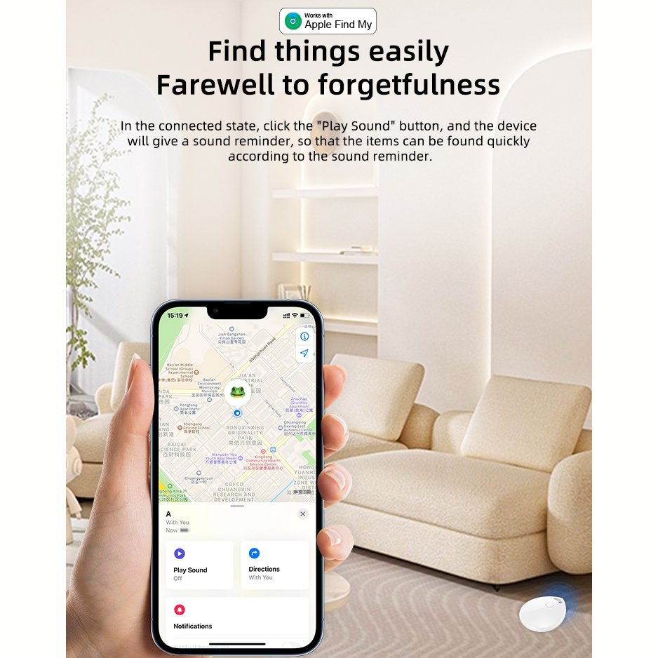 T01 Smart Tag MFI Find My Smart Antil-lost Key Finder Tracking Device Mini GPS Tracker Locator for Car Kids Dog Bike Motorcycle